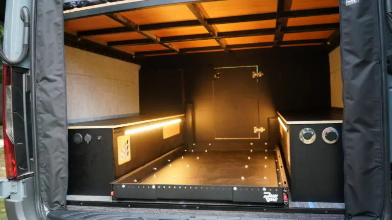 Radio Vans bike tray and gear wall
